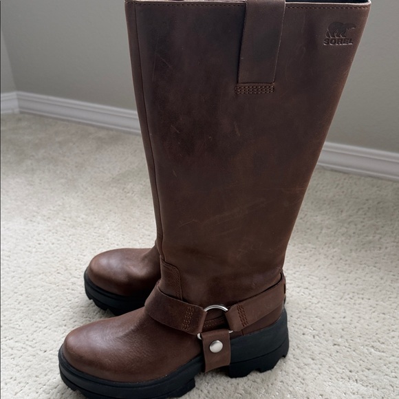 Sorel Brown Leather Mid-Calf Harness Platform Boot - Picture 9 of 9